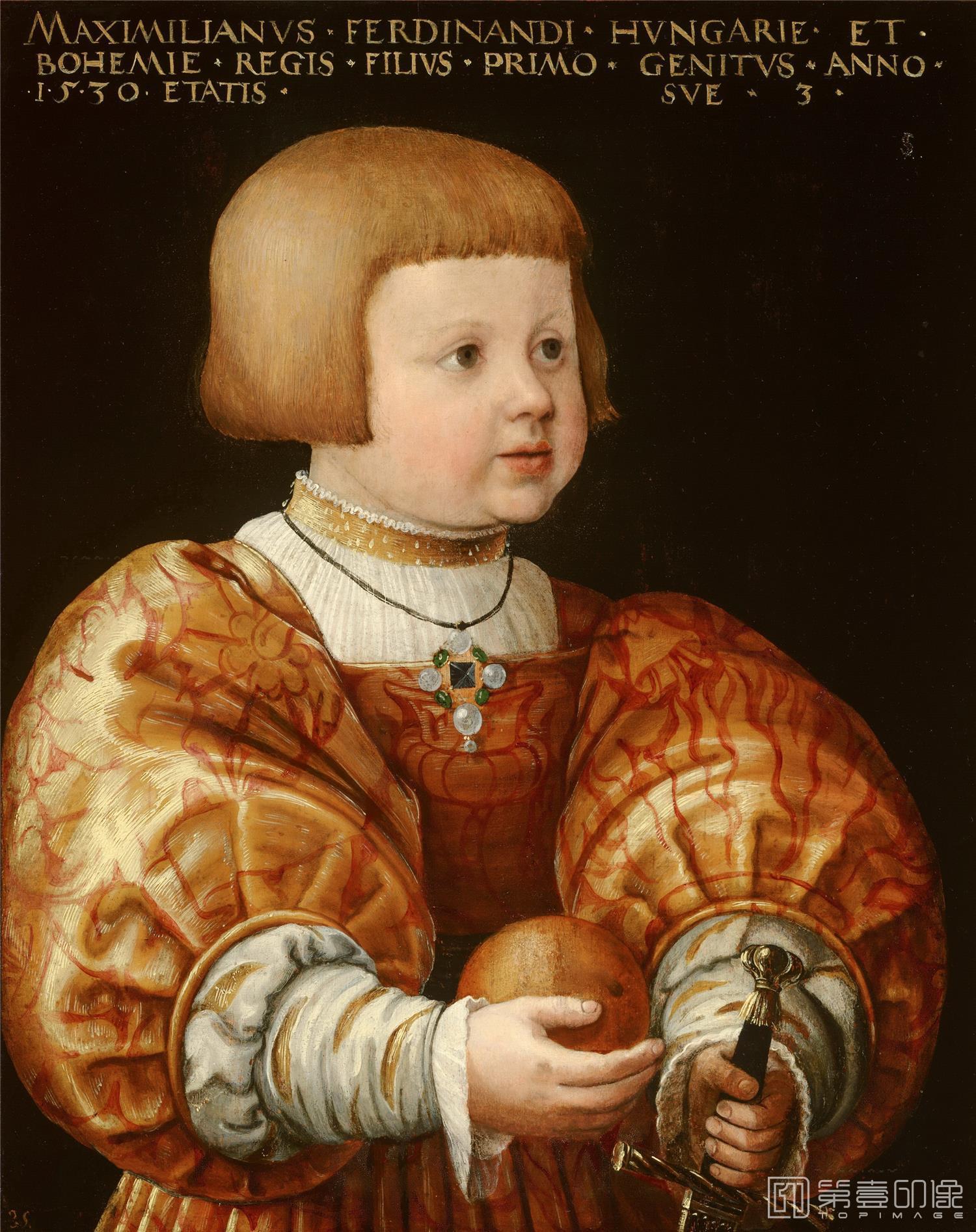 油画-荷兰莫瑞斯泰皇家美术馆Jacob Seisenegger - Portrait of Maximilian of Austria-281
